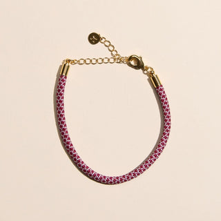 Maroon & White Minimalist Cord Bracelet - Nickel & Suede