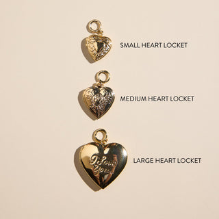 Medium Heart Locket - Nickel & Suede