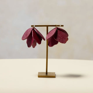 Merlot Margot Hoop Charms - Nickel & Suede