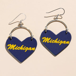 Michigan Blue University of Michigan Script Lover - Nickel & Suede