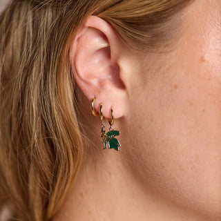 Michigan State University Spartan Huggie Earrings - Nickel & Suede