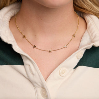 Michigan State University "STATE" Initial Necklace - Nickel & Suede