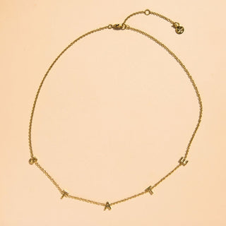 Michigan State University "STATE" Initial Necklace - Nickel & Suede
