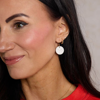 Mini Now Serving Earrings - Nickel & Suede