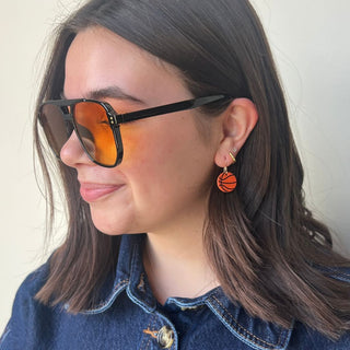 Mini Slam Dunk Earrings - Nickel & Suede