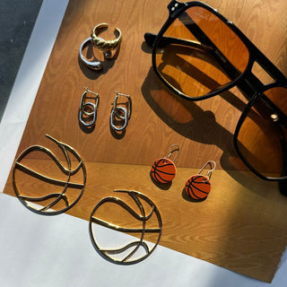 Mini Slam Dunk Earrings - Nickel & Suede