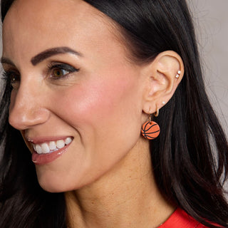 Mini Slam Dunk Earrings - Nickel & Suede