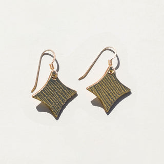 Mini Sparkle Leather Earrings - Nickel & Suede