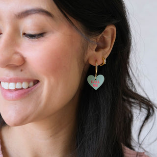 Mint Conversation Heart Quinn - Nickel & Suede