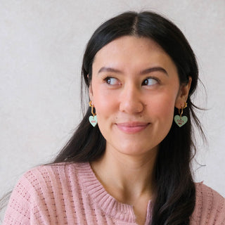 Mint Conversation Heart Quinn - Nickel & Suede