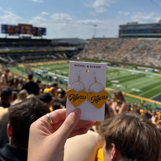 Missouri Gold University of Missouri Tigers Script Lover - Nickel & Suede