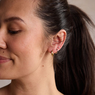 Mixed Metal Dainty Earring Set - Nickel & Suede