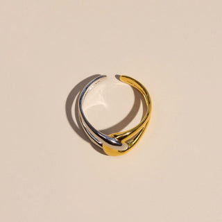 Mixed Metal Twist Ring - Nickel & Suede