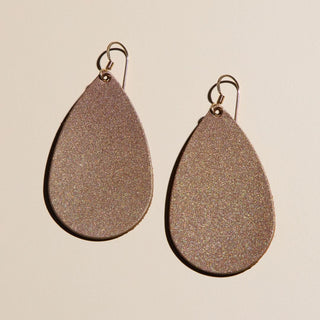 Mocha Glaze Teardrops - Nickel & Suede