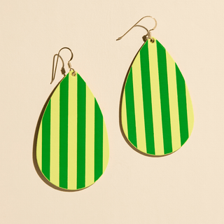 Mojito Stripe Teardrops - Nickel & Suede