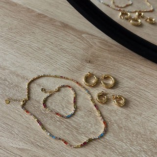 Multicolor Tennis Bracelet - Nickel & Suede