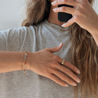 Multicolor Tennis Bracelet - Nickel & Suede