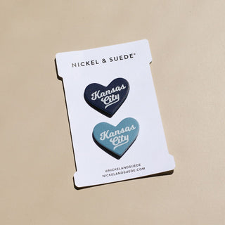 Navy & Light Blue KC Lover Magnet Set - Nickel & Suede