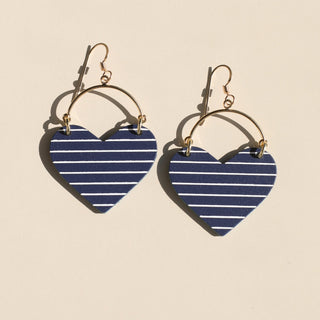 Navy Sailor Stripe Lover - Nickel & Suede