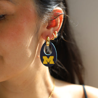 Navy University of Michigan Olivia - Nickel & Suede