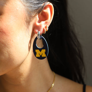 Navy University of Michigan Olivia - Nickel & Suede