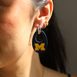 Navy University of Michigan Olivia - Nickel & Suede