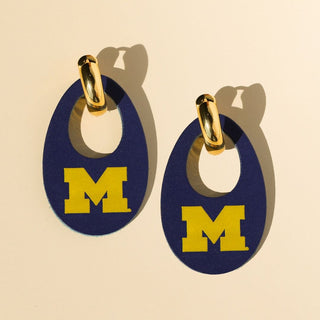 Navy University of Michigan Olivia - Nickel & Suede