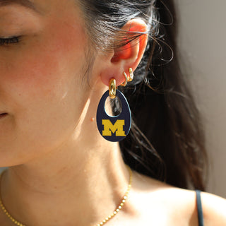 Navy University of Michigan Olivia - Nickel & Suede