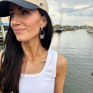 Navy US Naval Academy Olivia - Nickel & Suede
