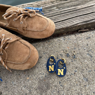 Navy US Naval Academy Olivia - Nickel & Suede