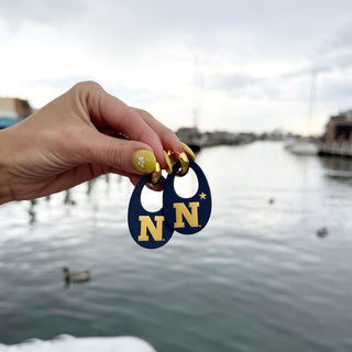 Navy US Naval Academy Olivia - Nickel & Suede