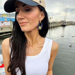 Navy US Naval Academy Olivia - Nickel & Suede