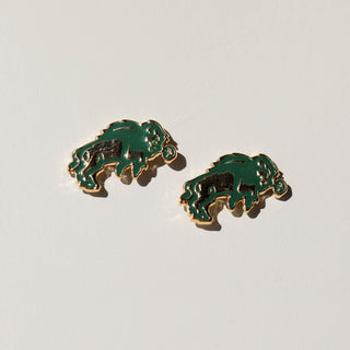 North Dakota State University Bison Studs - Nickel & Suede