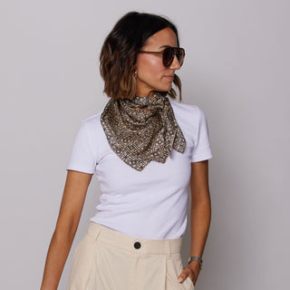 N&S Signature Scarf - Nickel & Suede