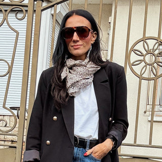 N&S Signature Scarf - Nickel & Suede