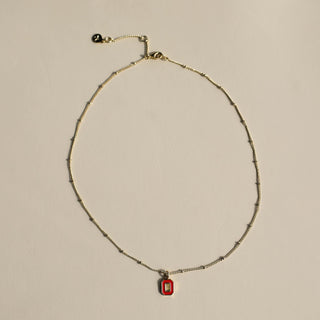 Ohio State University Charm Necklace - Nickel & Suede