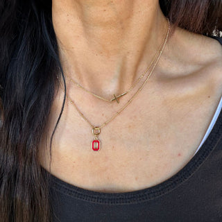 Ohio State University Charm Necklace - Nickel & Suede