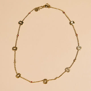 Ohio State University Gem Delicate Saturn Chain Necklace - Nickel & Suede