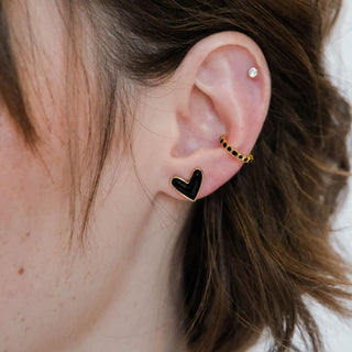 Onyx Ear Cuff - Nickel & Suede