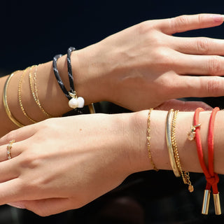 Orange Cord Bracelet - Nickel & Suede