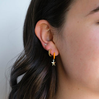 Orange Ellie Superstar Huggies - Nickel & Suede