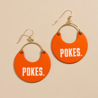 Orange Oklahoma State University Pokes Ninas - Nickel & Suede
