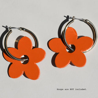 Orange Petal Charms - Nickel & Suede