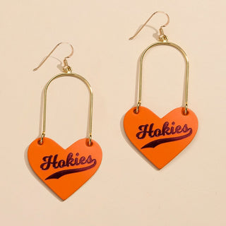 Orange Virginia Tech Hokies Heartthrobs - Nickel & Suede