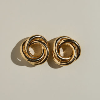 Oversized Knot Studs - Nickel & Suede