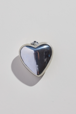 Silver Oversized Heart Charm