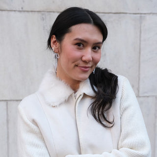 Pearl Bow Drop Earrings - Nickel & Suede