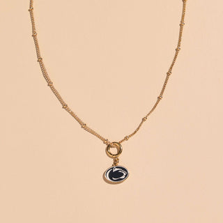 Penn State Charm Necklace - Nickel & Suede