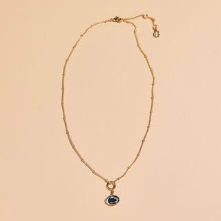 Penn State Charm Necklace - Nickel & Suede