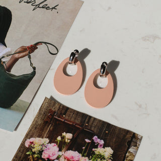 Pink Clay Olivia - Nickel & Suede